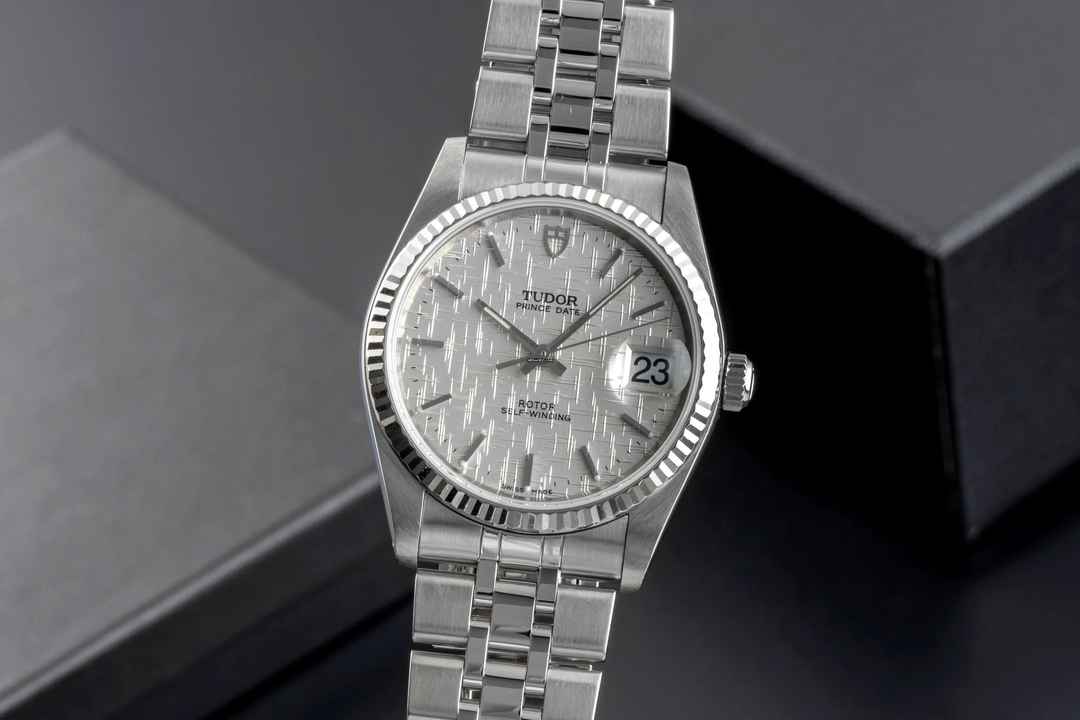  Tudor Prince Date Edelstahl/Weissgold Automatik Herrenuhr Medium Ref. 74034 B&P 