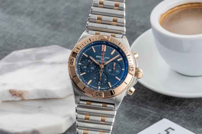  Breitling Chronomat 42 B01 Stahl / Gold Automatik Ref. UB0134 B&P 