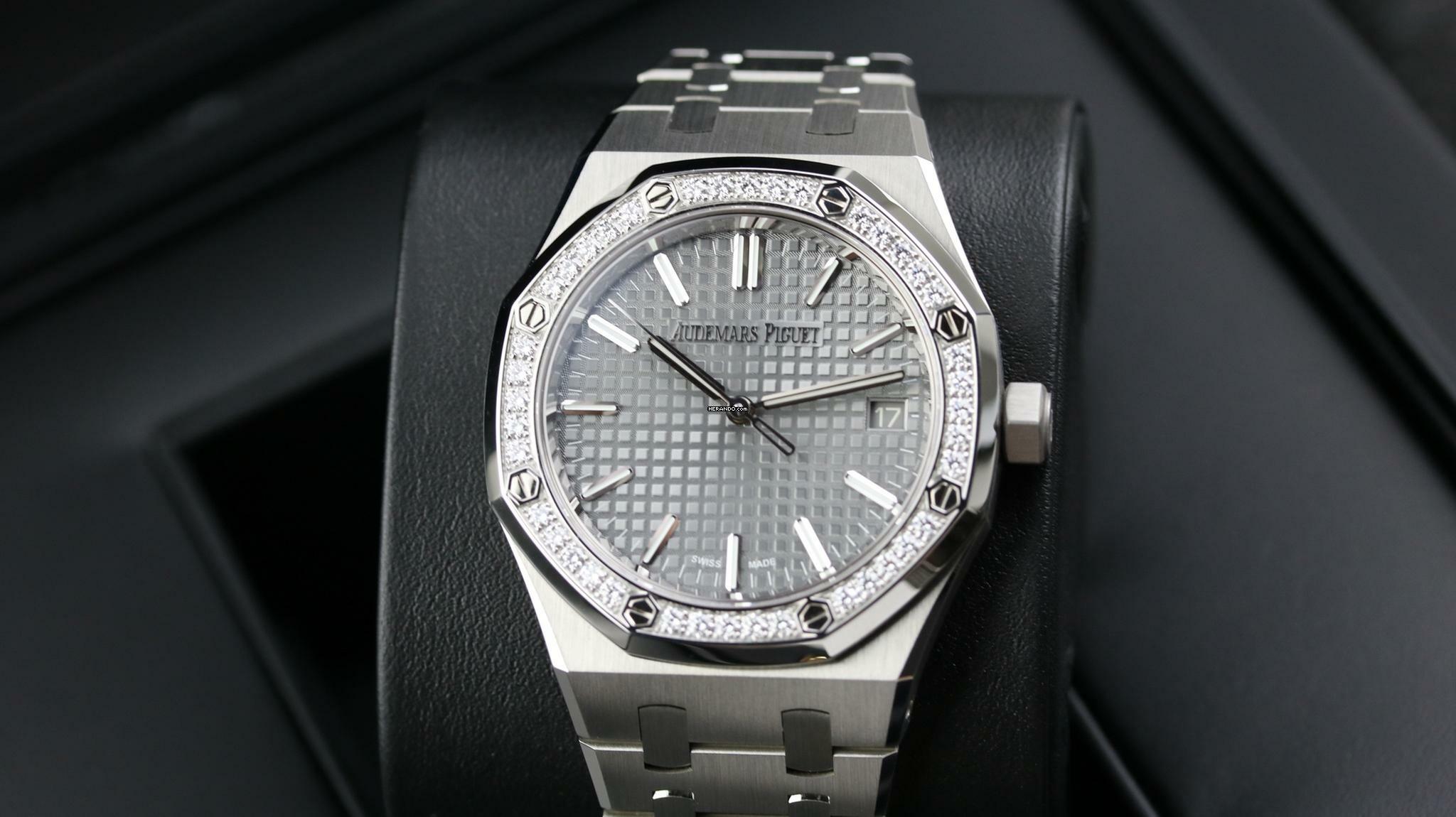 Thumbnail von Audemars Piguet Royal Oak Diamond Bezel - Grey - New - Fullset - 2024