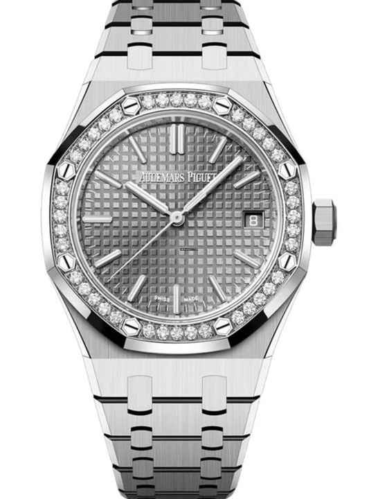  Audemars Piguet Royal Oak Diamond Bezel - Grey - New - Fullset - 2024 