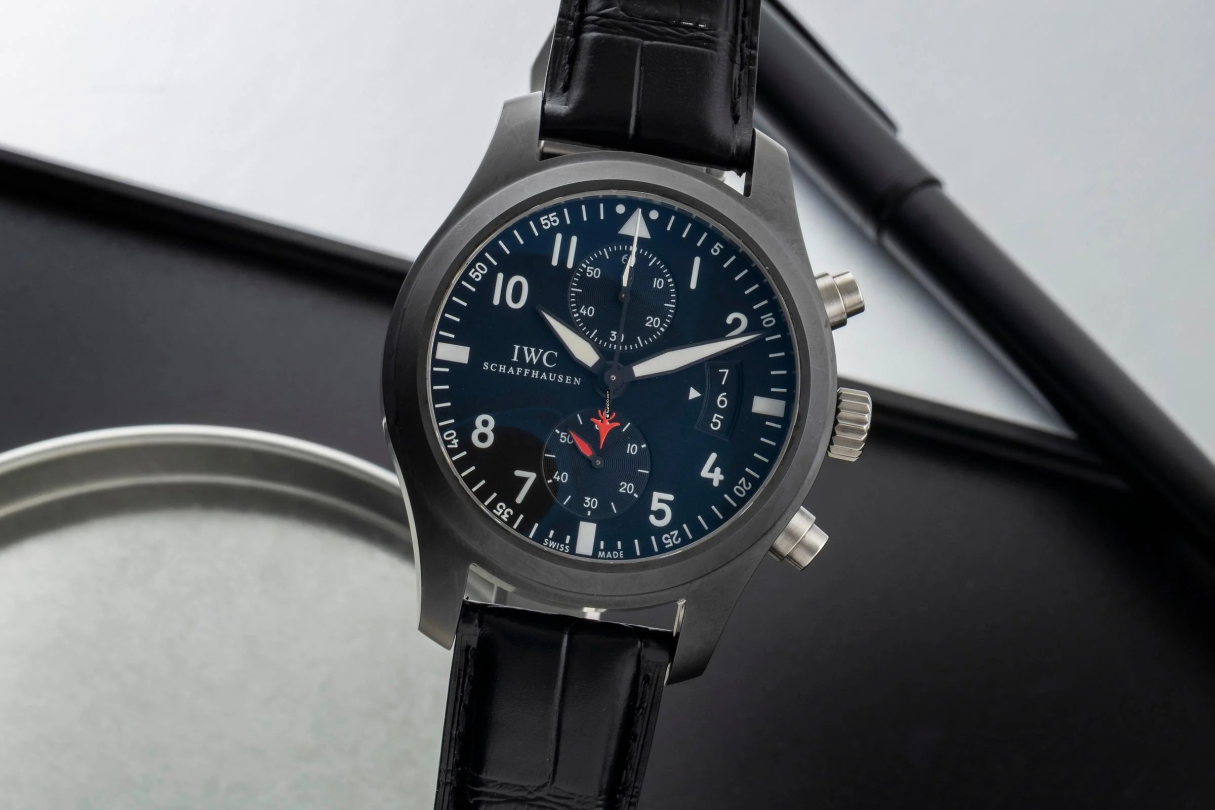  IWC Fliegeruhr Chronograph Top Gun Pilot Chronograph Top Gun Keramik Automatik Herrenuhr Ref. IW388001 B&P 