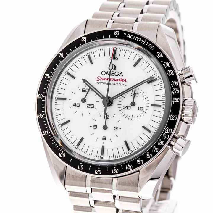 Omega Speedmaster Professional Moonwatch 42 White – 310.30.42.50.04.001 – like NEW – 10/2024 Full Set 