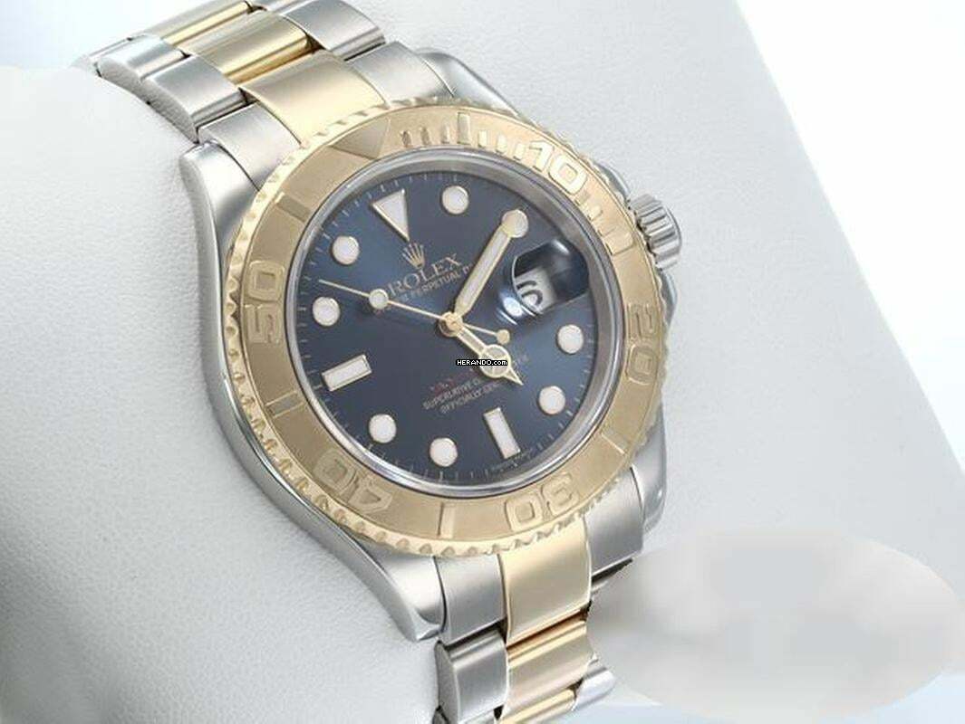  Rolex Yacht-Master 40 40mm 16623 Stahl Gelbgold 750 Automatik 2007 Rolex-service: 2025 Stainless Steel 18kt Yellow Gold Oyster-band Chronometer Blue Dial 