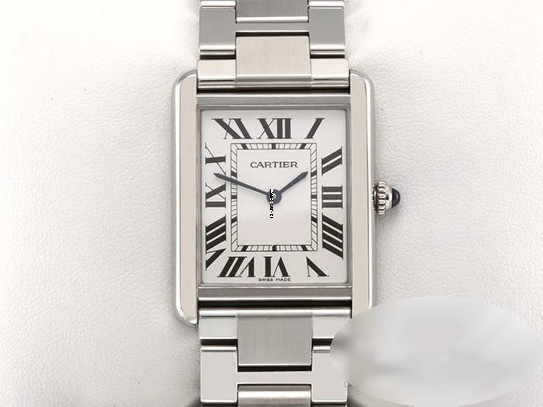  Cartier Tank Solo Großes Modell Edelstahl W5200014 2019 Stahl Steel 