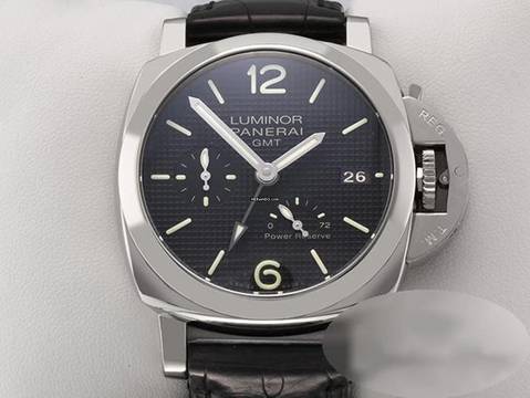  Panerai Luminor 1950 3 Days GMT Power Reserve Automatic Pam00537 2016 Automatik Stahl Steel Black Dial 