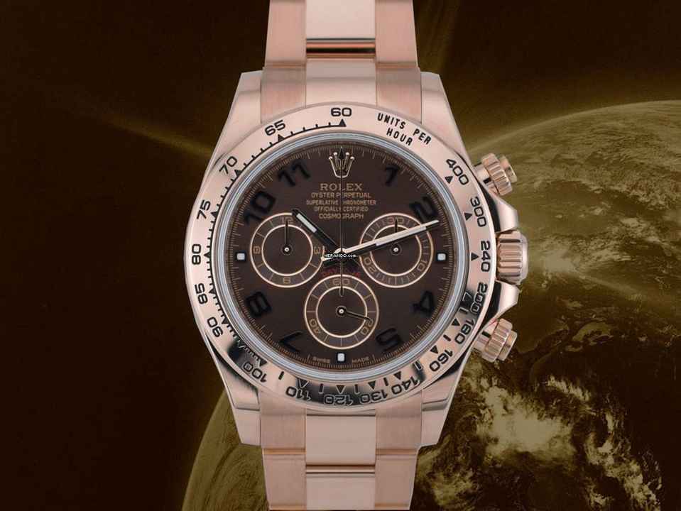  Rolex Daytona Cosmograph Daytona 116505 Rose Gold Chocolate Arabic Dial Full Set 2017 