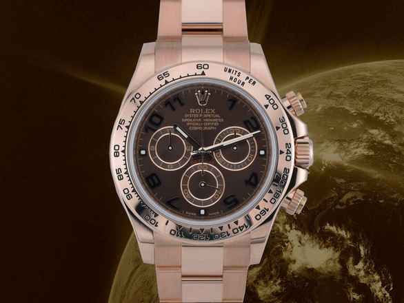  Rolex Daytona Cosmograph Daytona 116505 Rose Gold Chocolate Arabic Dial Full Set 2017 