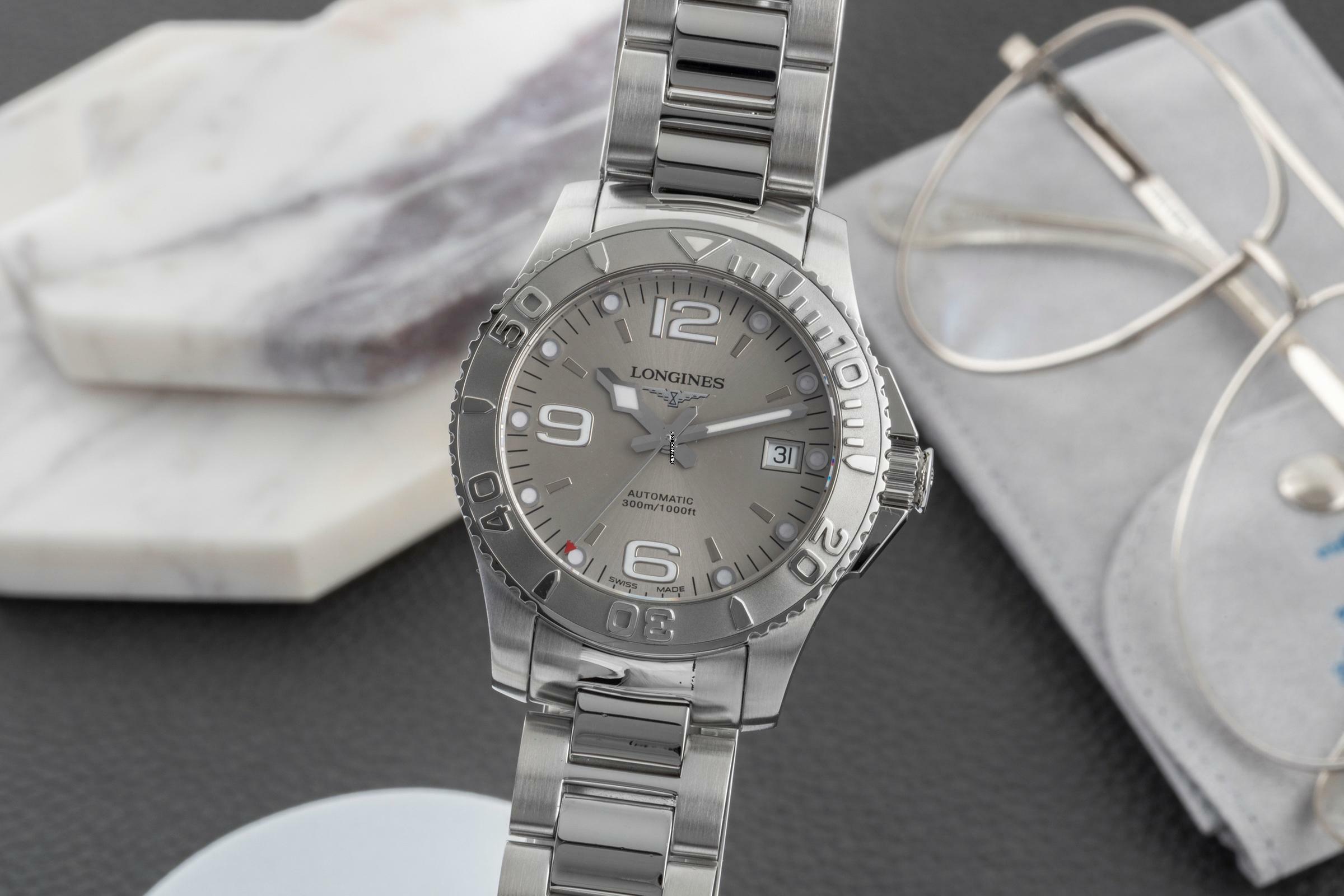  Longines HydroConquest Hydro Conquest Edelstahl Automatik Herrenuhr Ref. L3.664.4 B&P 2011 