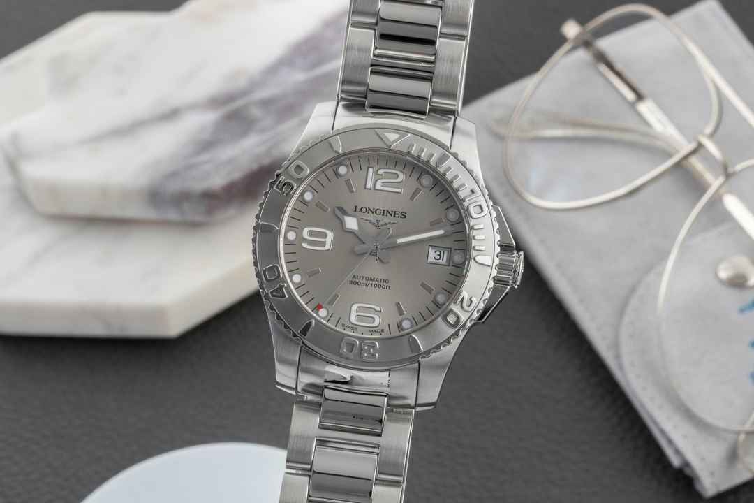  Longines HydroConquest Hydro Conquest Edelstahl Automatik Herrenuhr Ref. L3.664.4 B&P 2011 