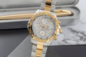 Thumbnail von TAG Heuer Aquaracer Chronograph Stahl / vergoldet Automatik Ref. CAF2120.BB0816