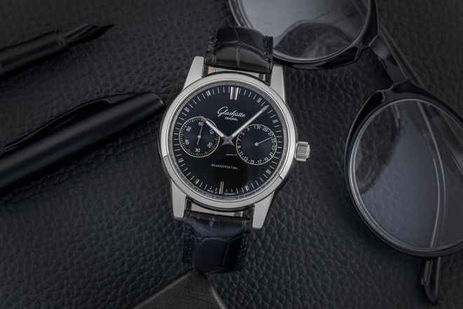  Glashütte Original Senator Zeigerdatum Automatik Ref. 39-58-01-02-04 Papiere 