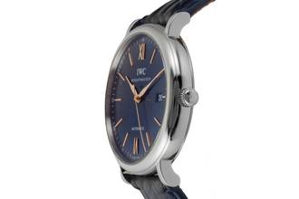 Thumbnail von IWC Portofino Automatic 40 Blue Dial Stahl Automatik Herrenuhr Ref. IW356523