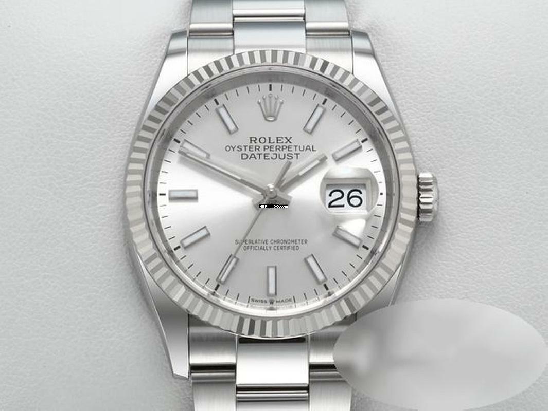 Rolex Datejust 36 Ungetragen Rolex Datejust 36 126234 2023 Stahl Weissgold 750 Automatik Stainless Steel 18kt White Gold Oyster-band Chronometer