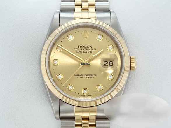  Rolex Datejust 36 36mm 16233 1998 Diamanten Stahl Gelbgold 750 Automatik Stainless Steel 18kt Yellow Gold Jubilé-band Chronometer Oyster 