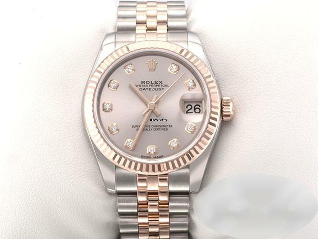 Rolex Datejust 31 31mm 178271 2017 Stahl Rosegold 750 Diamanten Rolex-service 2025 Stainless Steel 18kt Rose Gold Jubilé-band Chronometer Oyster