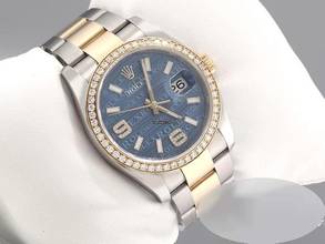 Thumbnail von Rolex Datejust 36 36mm 116243 2010 Stahl Gelbgold 750 Wave Diamanten Automatik Stainless Steel 18kt Yellow Gold Oyster-band Chronometer Blue Dial
