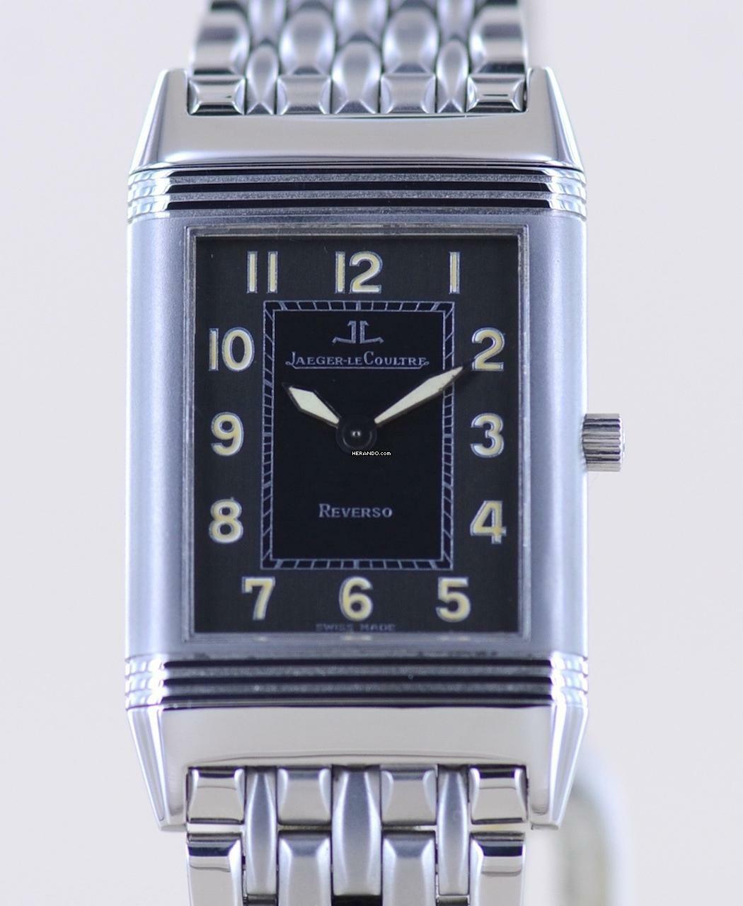  Jaeger-LeCoultre Reverso Shadow Stahl Klassiker Luxus black dial Stahlband rar 