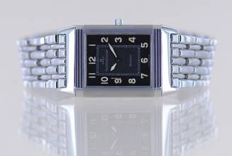 Thumbnail von Jaeger-LeCoultre Reverso Shadow Stahl Klassiker Luxus black dial Stahlband rar