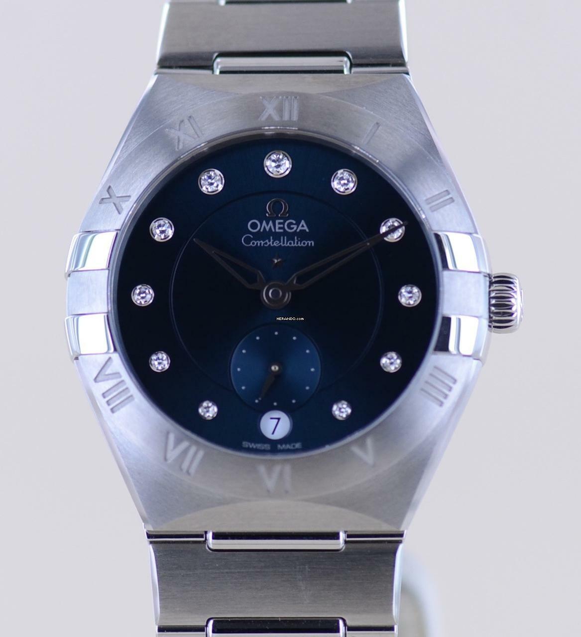 Omega Constellation Petite Seconde blue Diamond Dial 8802 Master Chronometer 34mm Petit Second B+P