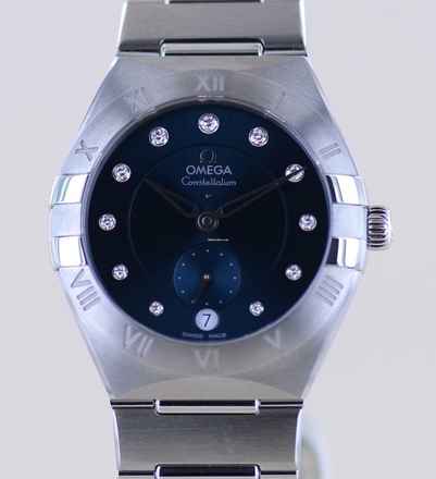 Omega Constellation Petite Seconde blue Diamond Dial 8802 Master Chronometer 34mm Petit Second B+P 