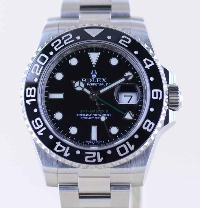  Rolex GMT-Master II 116710LN Oysterband Keramik Stahl Top B+P 