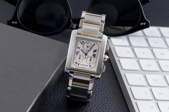 Thumbnail von Cartier Tank Française Stahl Gold Chronoflex Chronograph Ref. W51004Q4 2303 B&P
