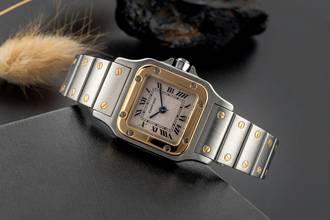 Thumbnail von Cartier Santos Galbée Lady Stahl / Gold Damenuhr Saphirglas Ref. W20012C4 1567