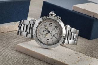 Thumbnail von Cartier Pasha GMT Power Reserve Automatik Stahl Herrenuhr Ref. W31037H3 2388