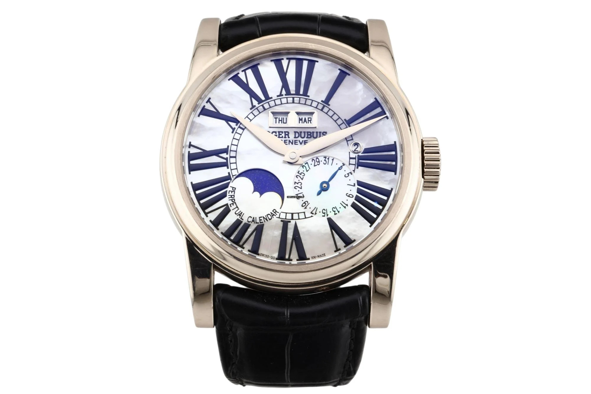  Roger Dubuis Hommage Perpetual Calendar In 18k White Gold MOP Dial - RD Service Papers - HO43 1439 0 
