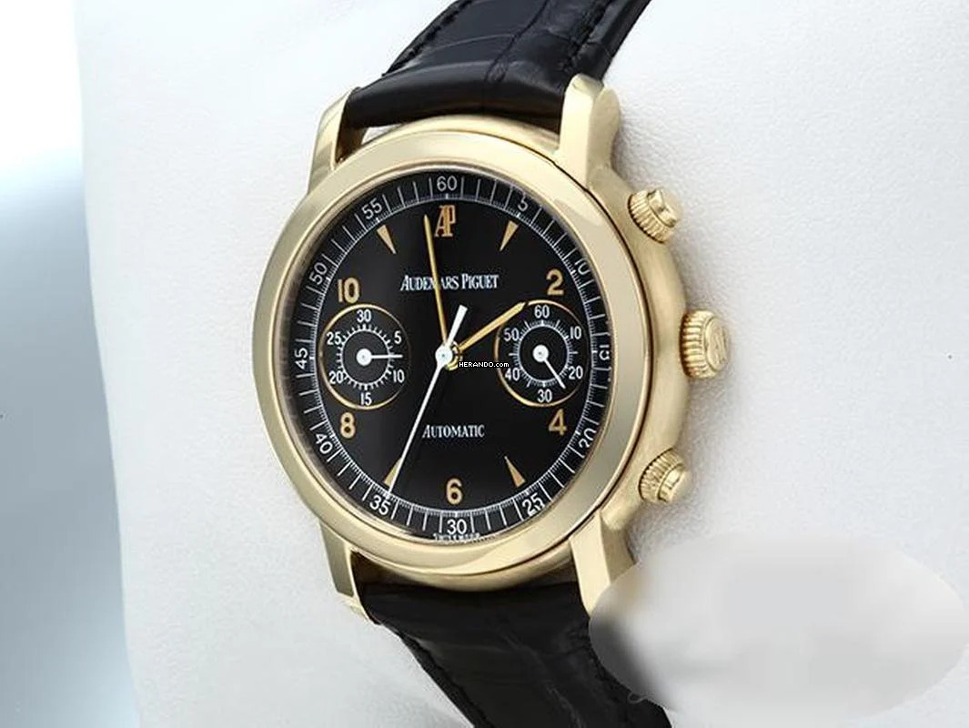  Audemars Piguet Jules Audemars 25859ba Gelbgold 750 Chronograph 1999 Automatik 18kt Yellow Gold Black Dial 