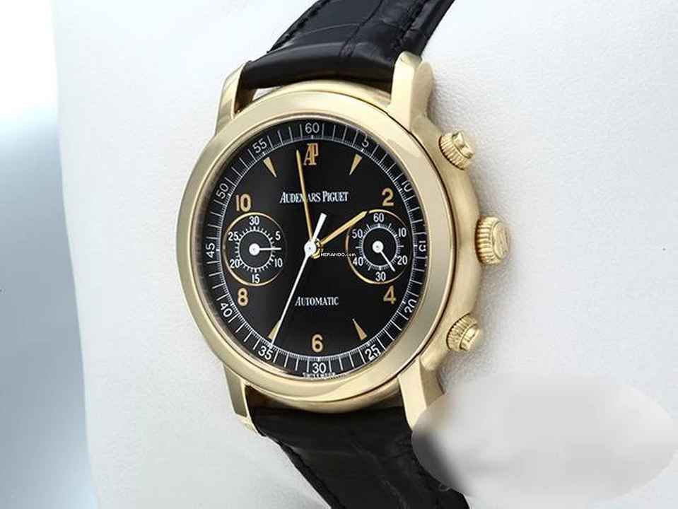 Audemars Piguet Jules Audemars 25859ba Gelbgold 750 Chronograph 1999 Automatik 18kt Yellow Gold Black Dial 