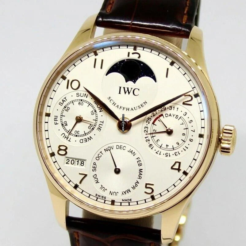 IWC Portoghese Calendario Perpetuo Schaffhausen Portoghese Calendario Perpetuo in oro rosa 18K NUOVO COMPLETO