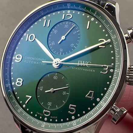  IWC Portugieser Chronograph Green NEW FULL SET 