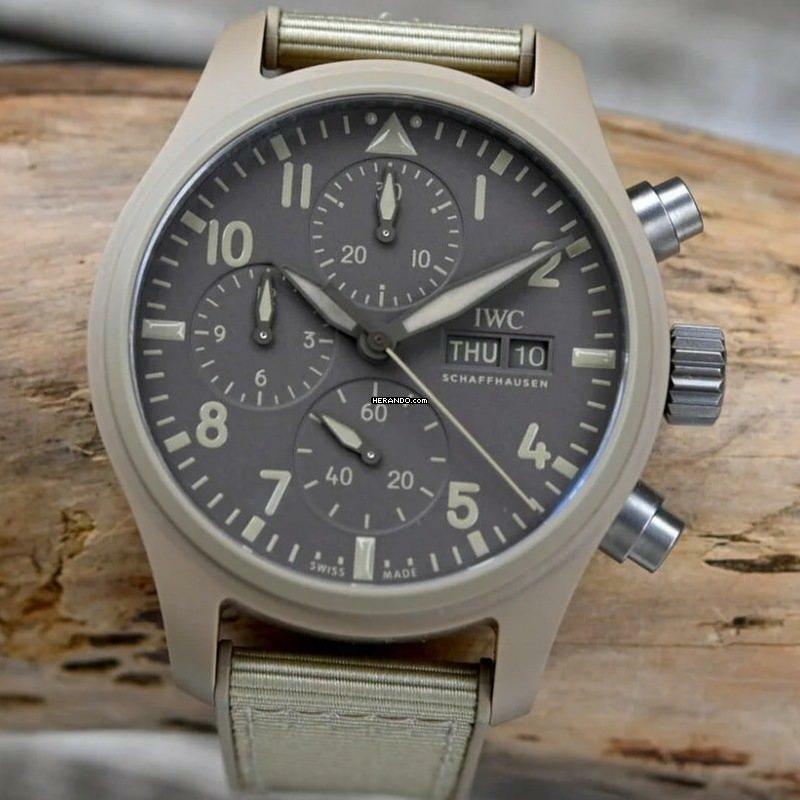 Orologio da pilota IWC Chronograph Top Gun 41 Top Gun Mojave Desert Watch Chronograph NUOVO SET COMPLETO