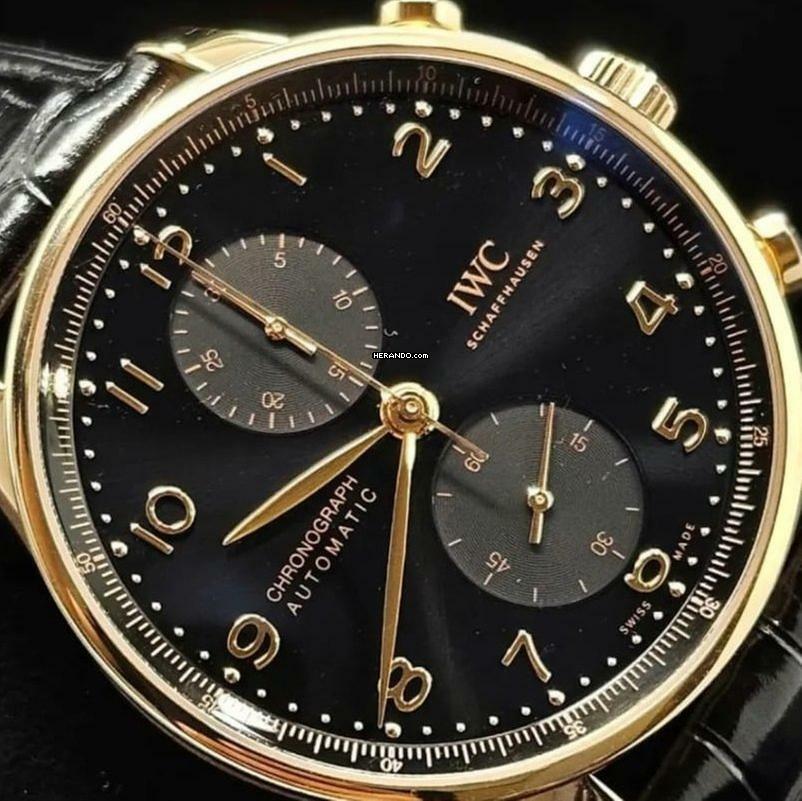IWC Portugieser Cronografo Nero NUOVO COMPLETE SET