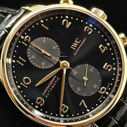  IWC Portugieser Chronograph Black NEW FULL SET 