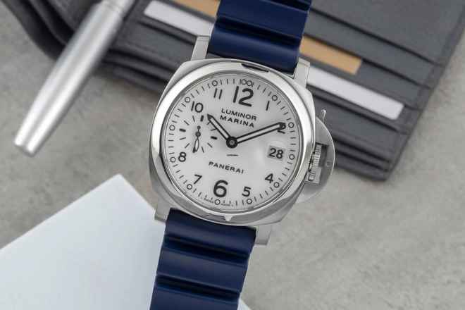  Panerai Luminor Marina Automatic White Dial Automatik Edelstahl Herrenuhr Ref. PAM00049 