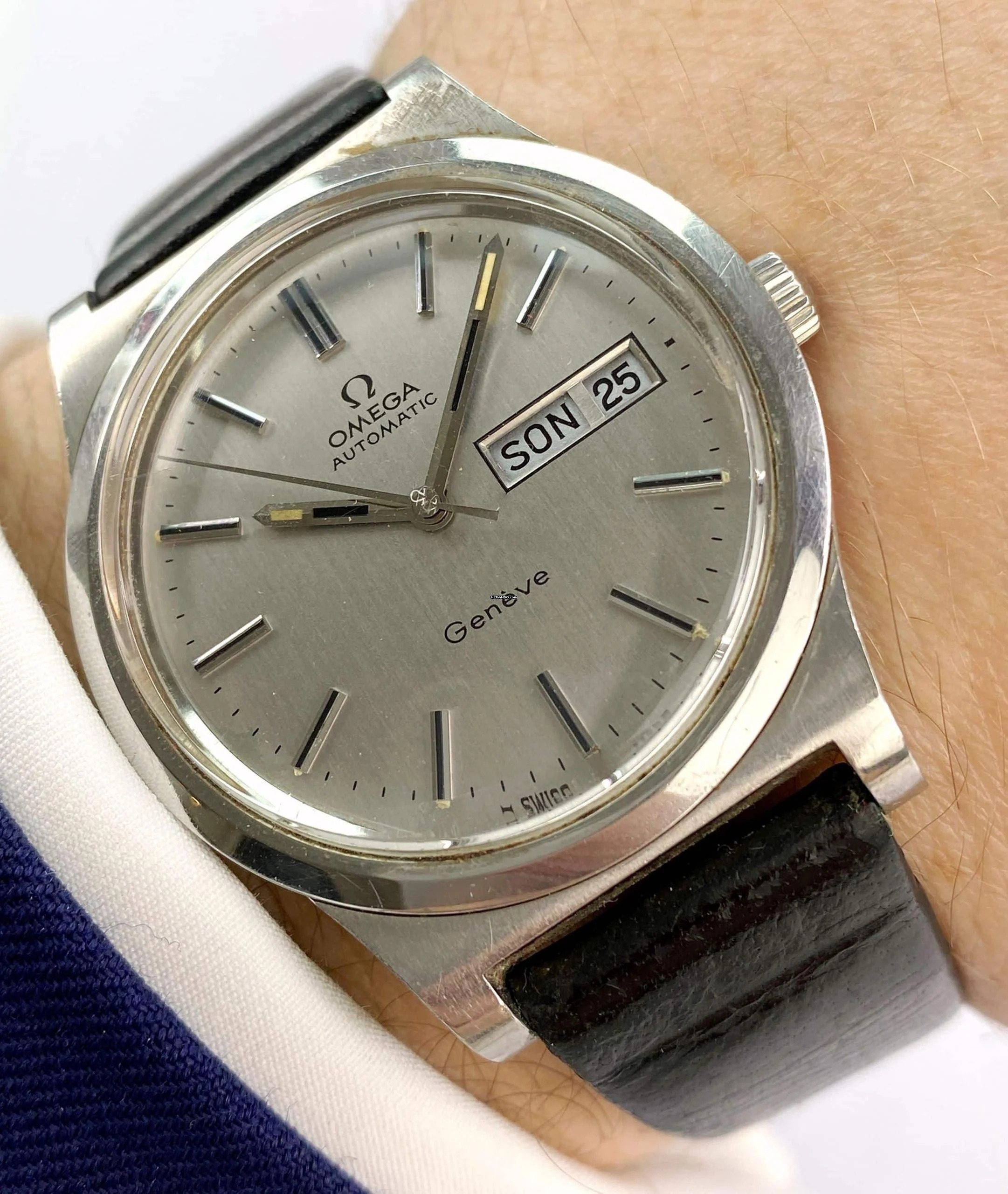 Omega Genève Vintage Automatic Automatik Day Date 1860169 Steel 1860169