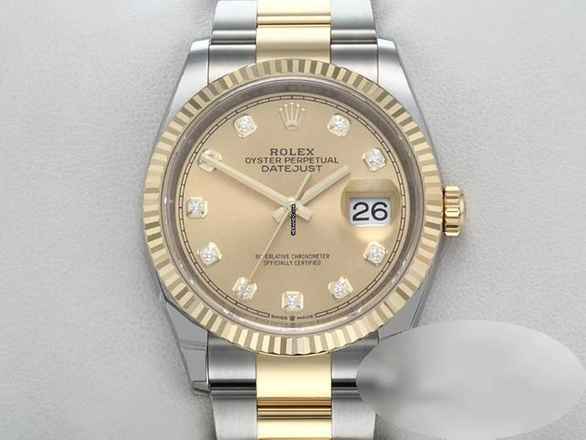  Rolex Datejust 36 126233 2024 Edelstahl Gelbgold 750 Diamanten Automatik Stahl Stainless Steel 18kt Yellow Gold Oyster-band Chronometer 