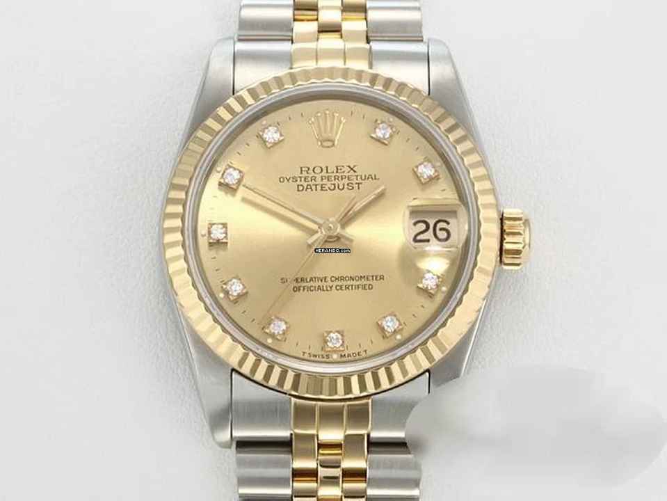  Rolex Datejust 31 Stahl Gelbgold 750 Diamanten Automatik Gold Stahl Stainless Steel 18kt Yellow Gold Jubilé-band Chronometer Oyster 