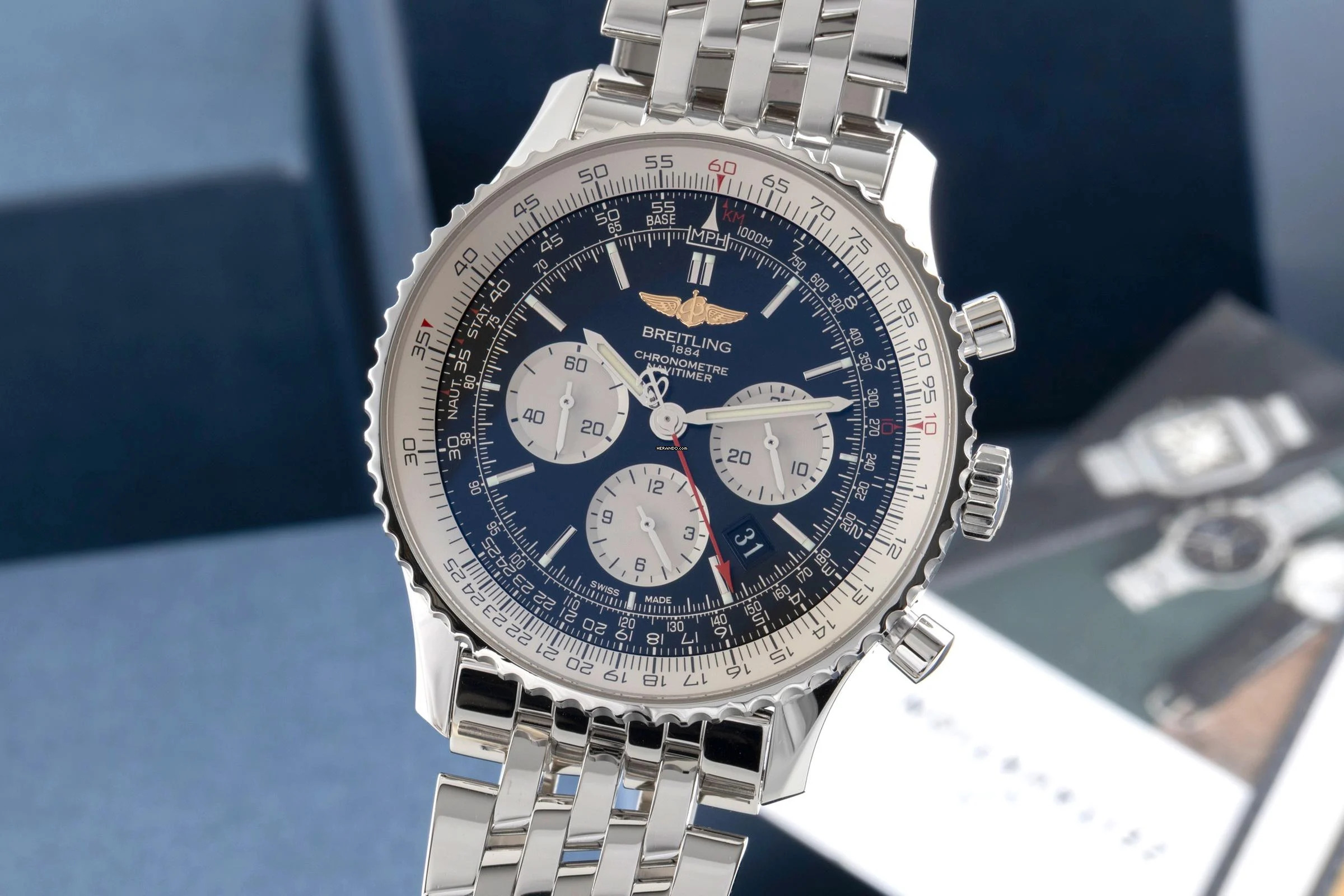  Breitling Navitimer 1 B01 Chronograph 46 Automatik Stahl Ref. AB012721/BD09 B&P 