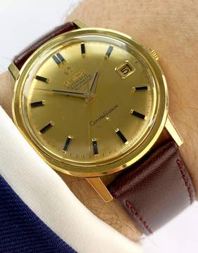 Omega Constellation Solid Gold Vollgold De Luxe Vintage Automatic Automatik ref 168004 168004 