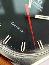 Thumbnail von Omega Genève Serviced Geneve Vintage Automatic Automatik ref 165041 Black Dial Red Hand 165041