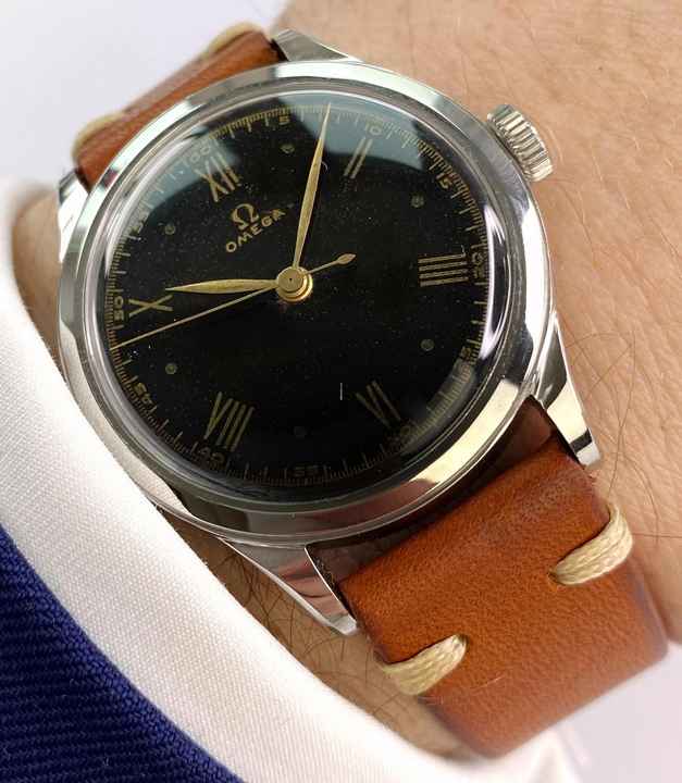  Omega Classic Vintage Art Deco 35mm Black Gilt Dial Serviced 