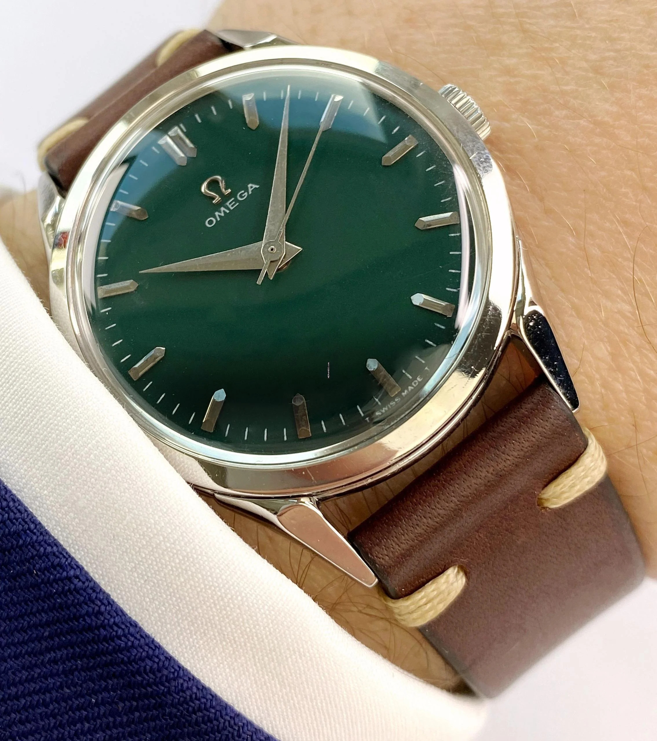 Omega Classic Serviced Vintage Custom Green Dial ref 2608 2608
