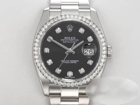  Rolex Datejust 36 36mm 116244 2016 Stahl Weissgold 750 Diamanten Automatik Stainless Steel 18kt White Gold Oyster-band Chronometer Black Dialgold 
