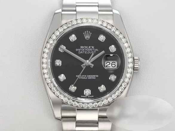  Rolex Datejust 36 36mm 116244 2016 Stahl Weissgold 750 Diamanten Automatik Stainless Steel 18kt White Gold Oyster-band Chronometer Black Dialgold 