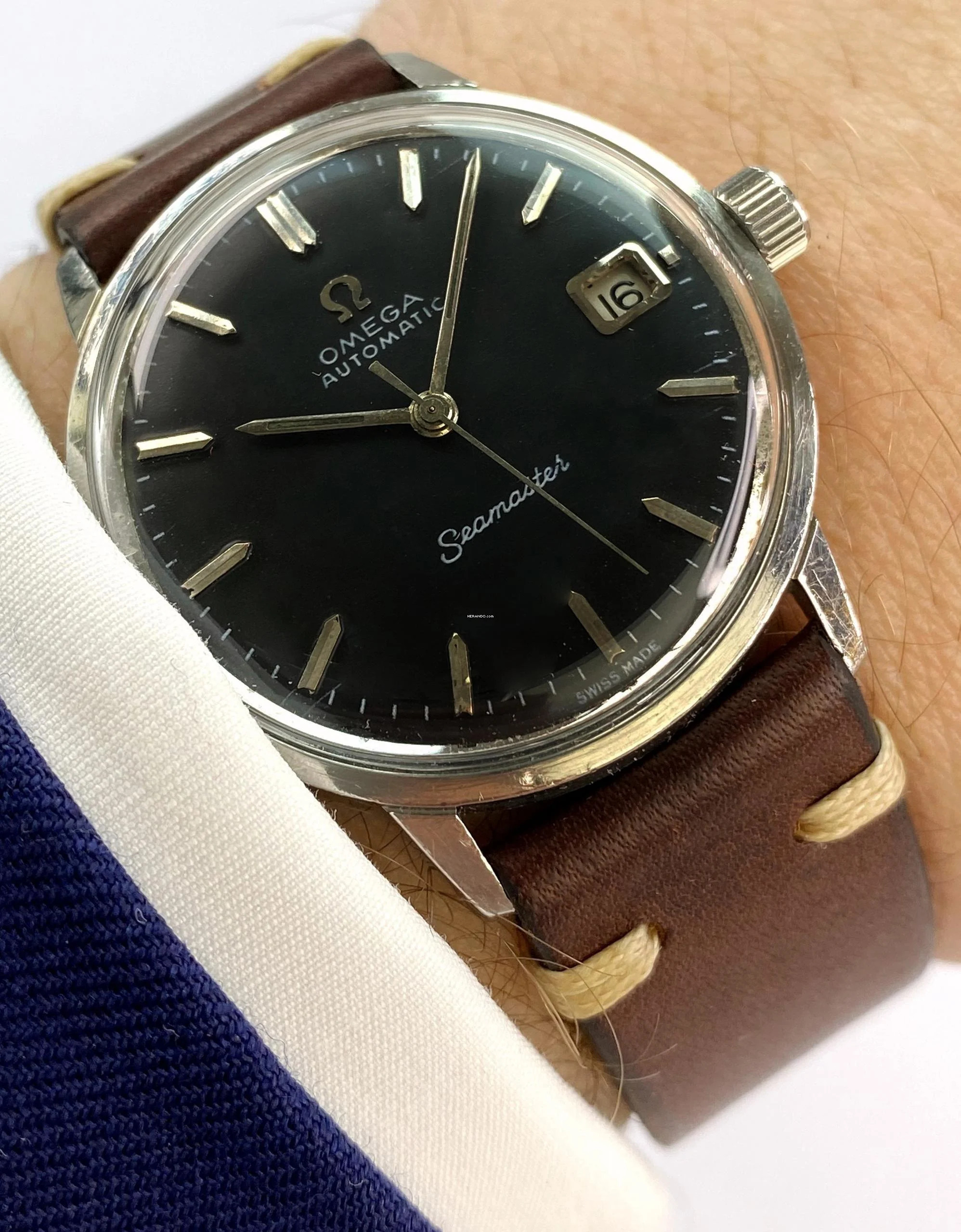 Omega Seamaster Serviced Seamaster Vintage Automatic Automatik ref 166001 Restored Black Dial 166001