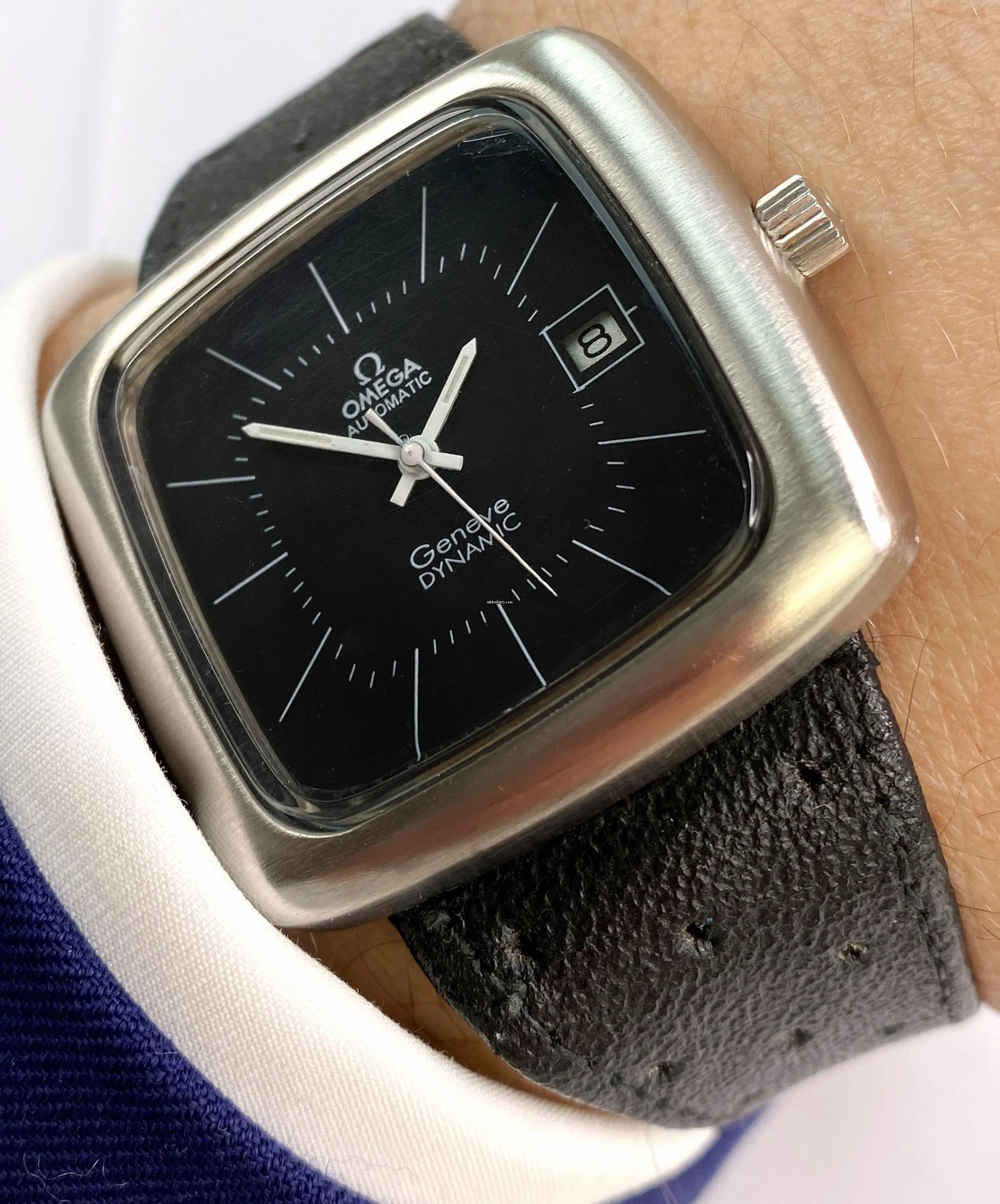 Omega Genève Serviced Geneve Vintage Automatic Automatik Dynamic Black Dial