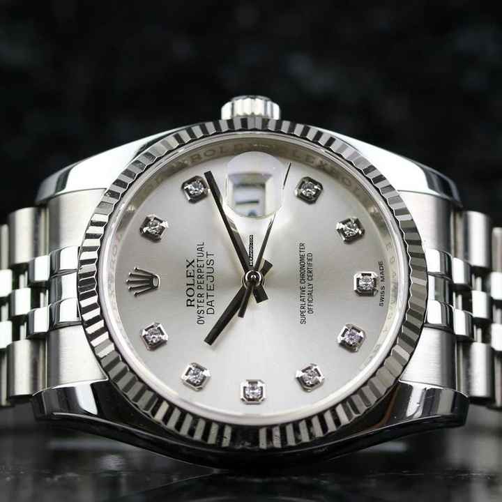  Rolex Datejust 36 Jubilee - Silver Diamond - like New - Fullset - 12/2012 
